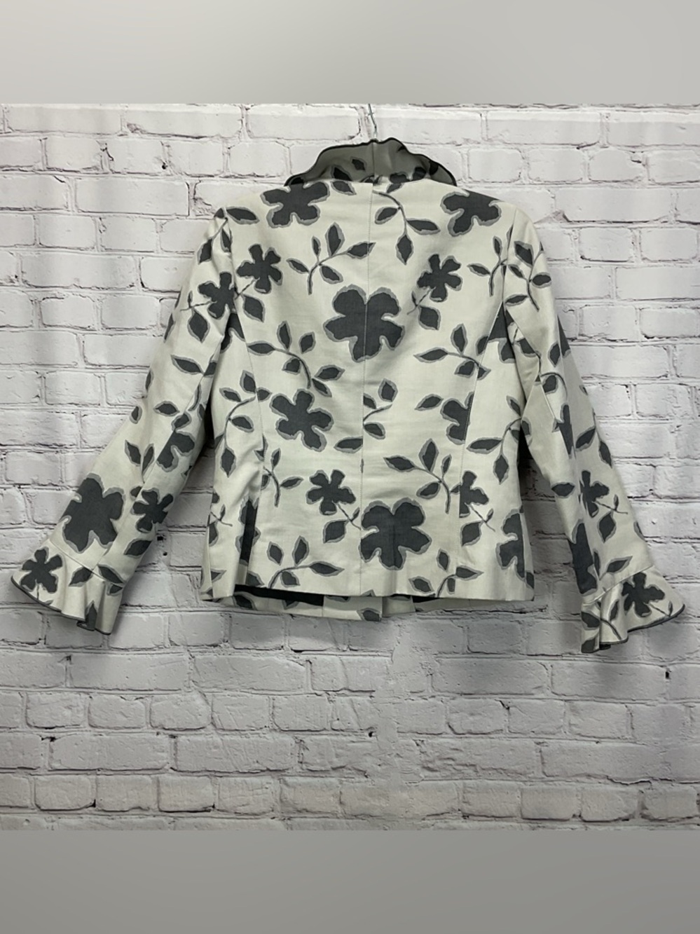 DONCASTER Collection Blazer Women's Size 8 Dark Gray/Lt. Gray Floral Business - Picture 10 of 12